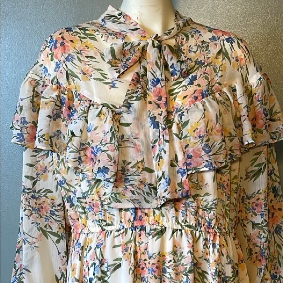 Eloquii floral long sleeves dress , size 18 - Picture 2 of 12